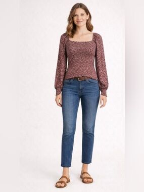 Boden T0930 Red Floral Top